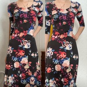 gorgeous floral bodycon dress full-length